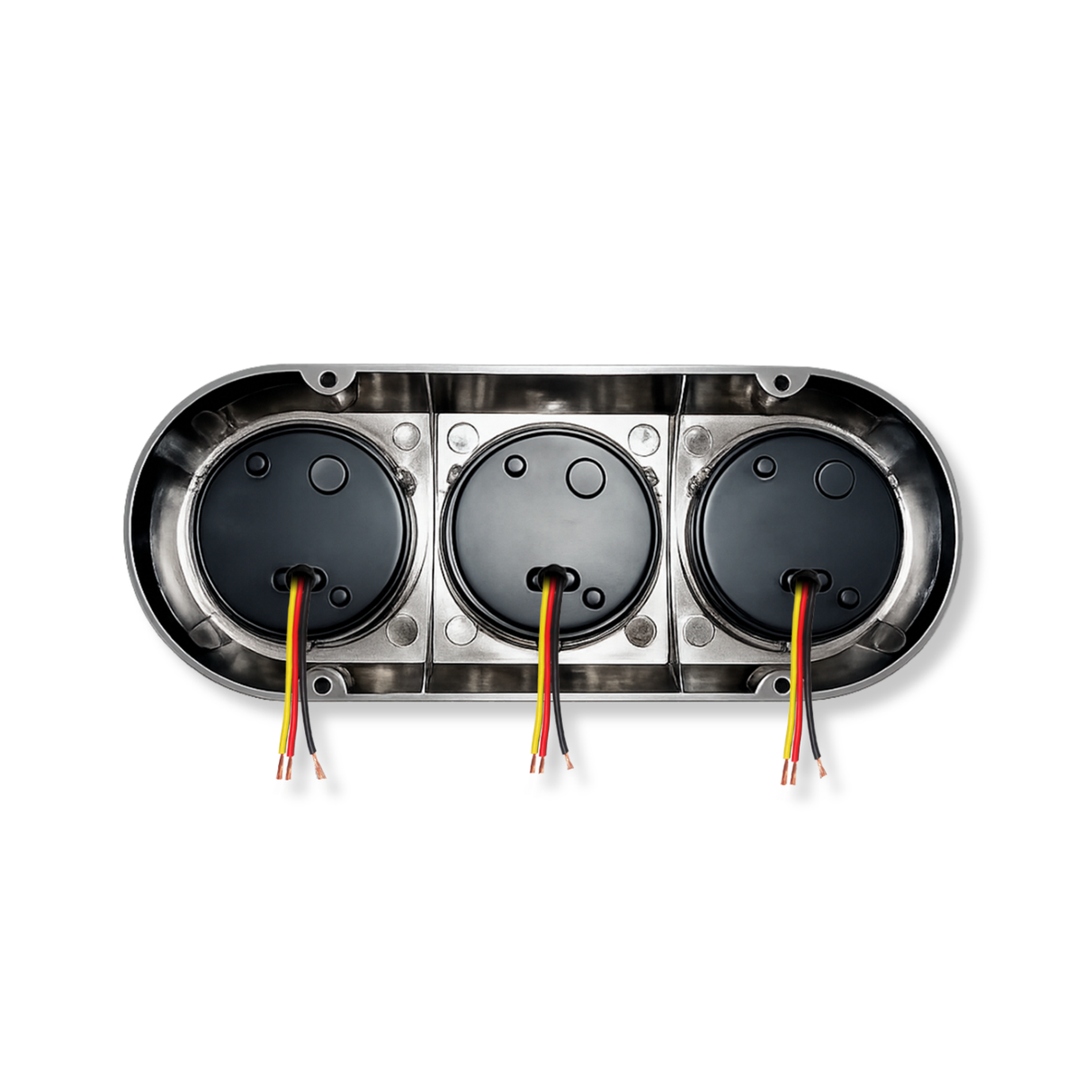 Lámpara LED Triple Base Alta Cromada