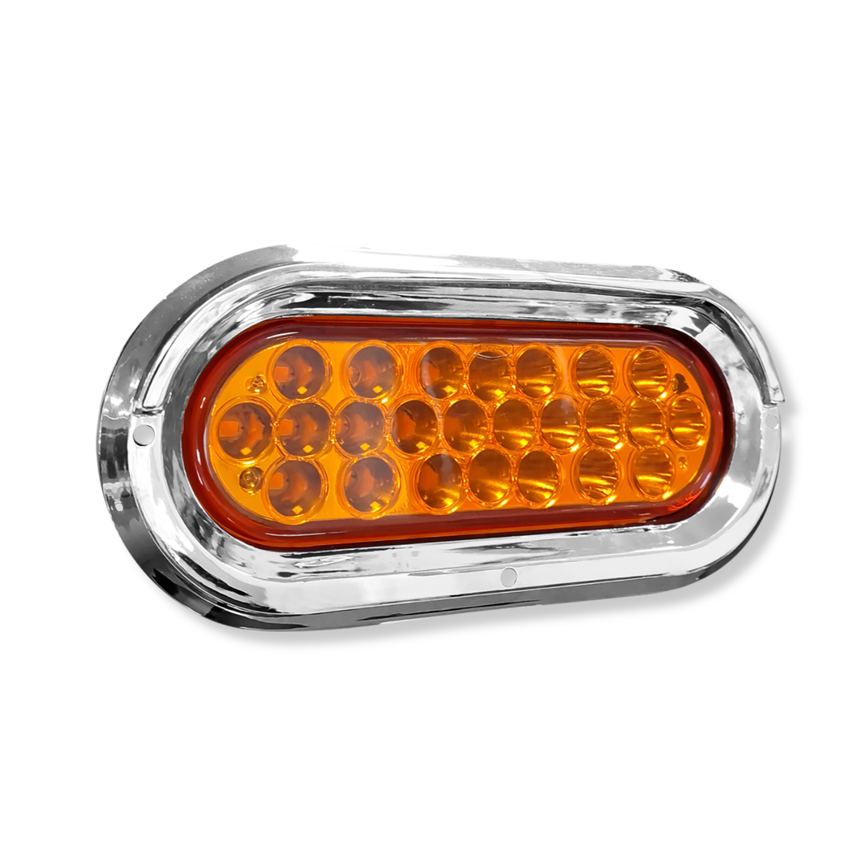Lámpara LED Ovalada Con Visera Aro Plástico Cromado