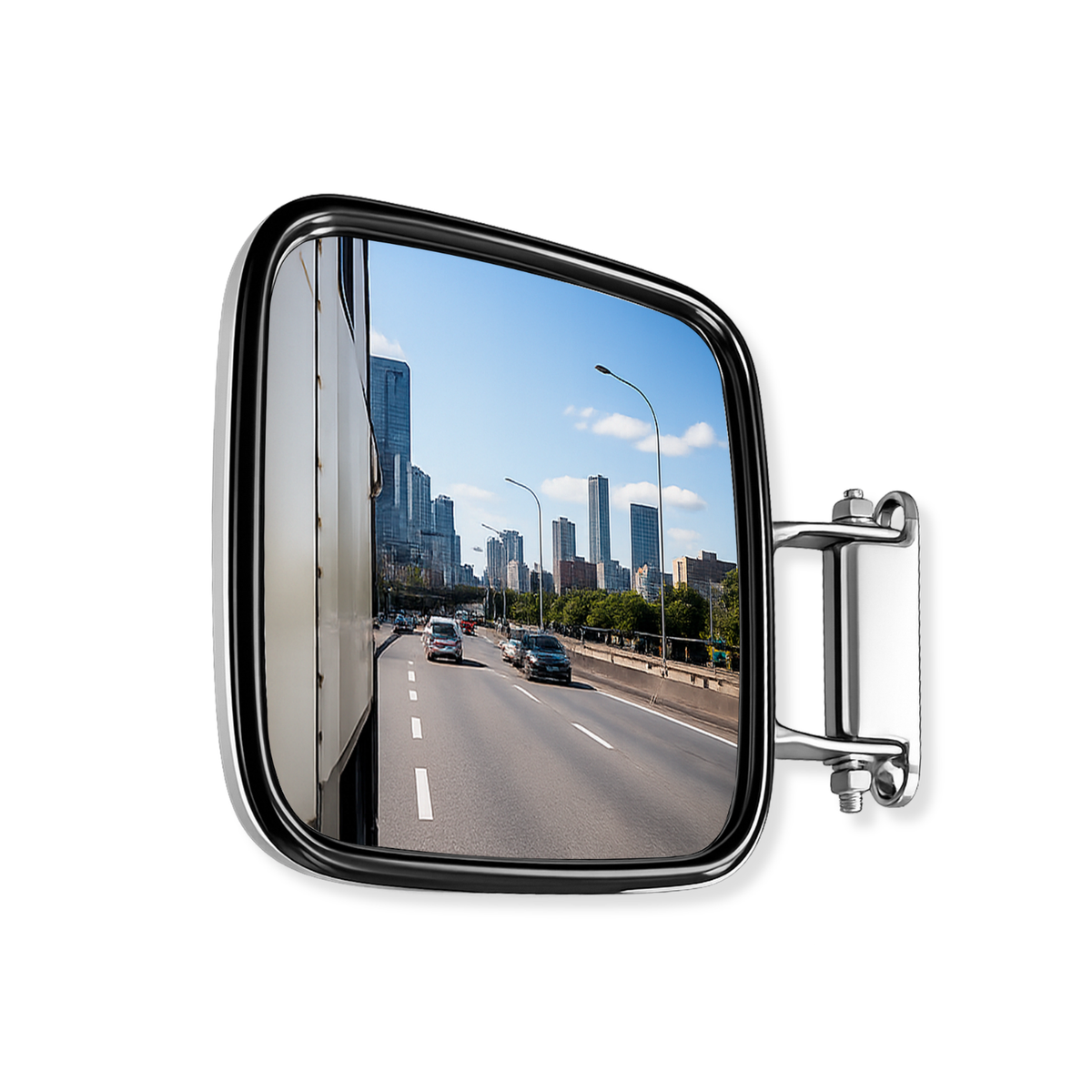 Espejo Auxiliar Plástico Cromado Soporte Metálico