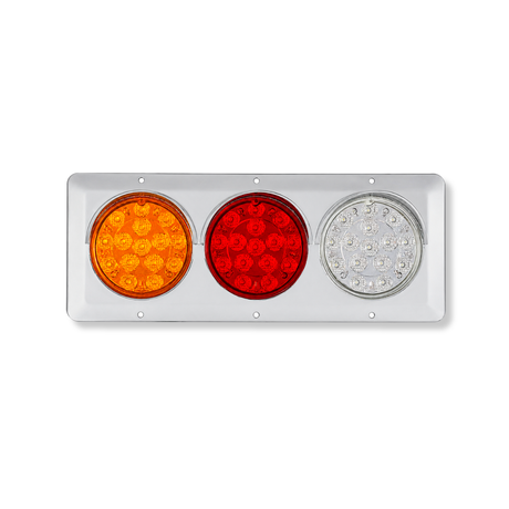 Lámpara LED Triple Base Cromada Con Visera