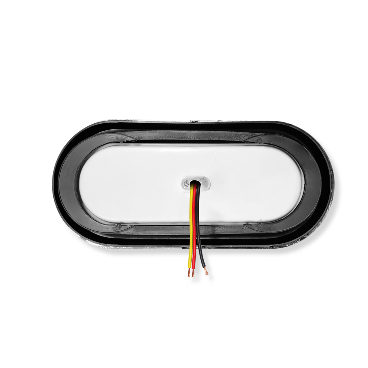 Lámpara LED Ovalada Con Visera Aro Plástico Cromado
