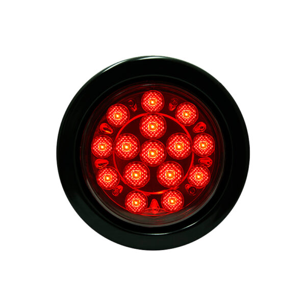 Lampara led de 4" rojo lente liso con base reflectiva multivoltaje. - Imagen 2