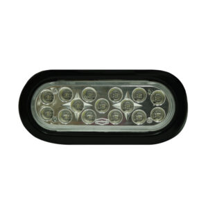 Lampara led cristal ovalada de 6"lateral lente liso con base reflectiva metalizada encauchada multivoltaje.