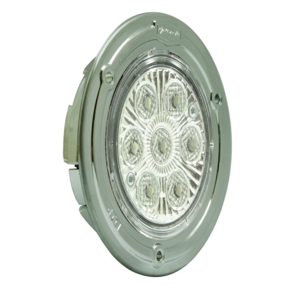 Lampara led cristal redonda de 3" con aro cromado plástico multivoltaje. - Imagen 3