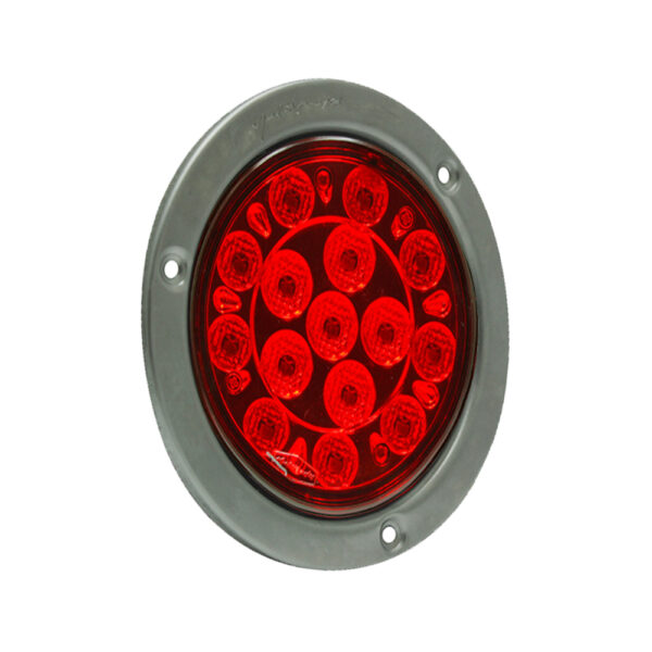 Lampara led de 4" roja lente liso con base reflectiva aro en acero inoxidable multivoltaje. - Imagen 2