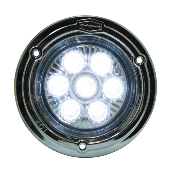 Lampara led cristal redonda de 3" con aro cromado plástico multivoltaje. - Imagen 2