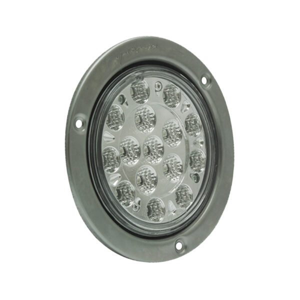 Lampara led de 4" cristal lente liso con base reflectiva aro en acero inoxidable multivoltaje. - Imagen 4