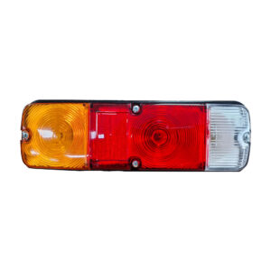 Lampara stop triple metálica ámbar/roja/cristal para camionetas de estacas Toyota/Mazda