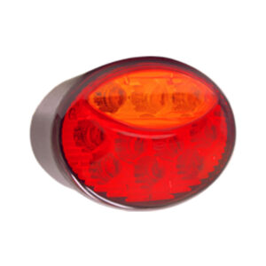 Lampara ovalada bicolor led lente rojo ventanilla ámbar multivoltaje.