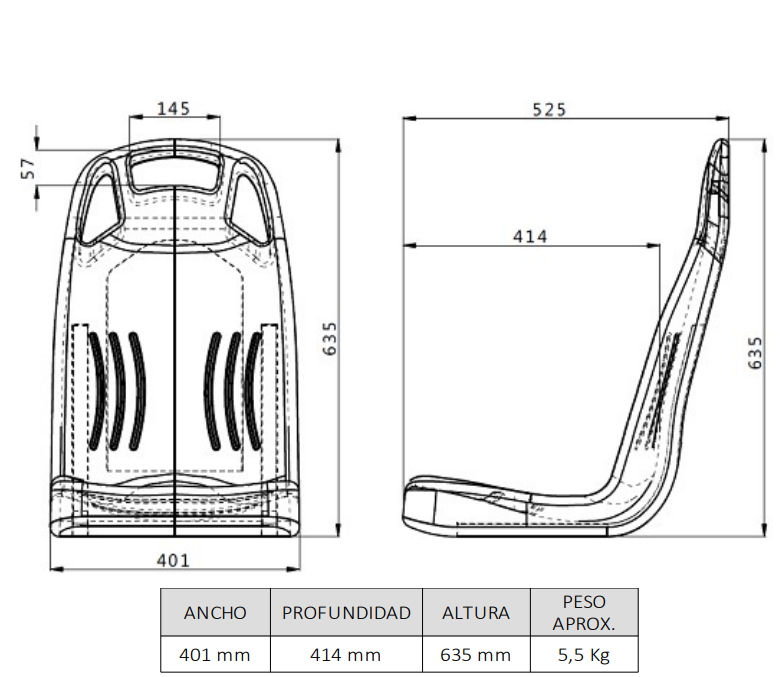 plano asiento multipartes